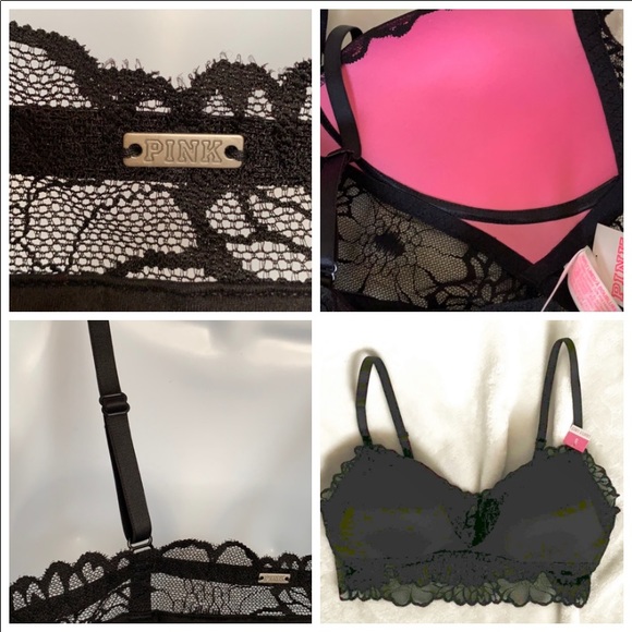 PINK V.S. SZ.S BLACK NO UNDERWIRES CAMI BRA NWT💃 - Picture 13 of 14